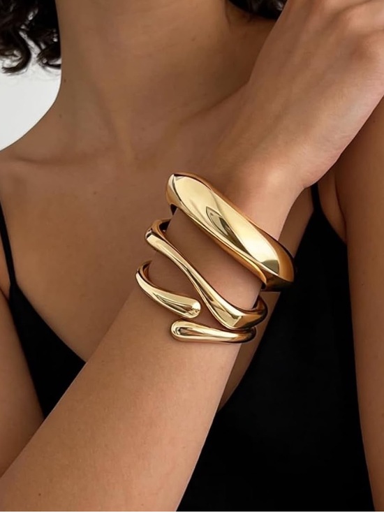 Anthropologie Jewelry - Anthropologie Gold-tone Sculptural Spiral Cuff Bracelet